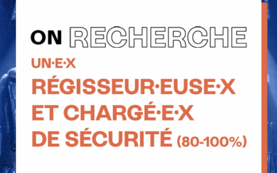 ⇥ Job Alert – Régisseur·euse·x et chargé·e·x de sécurité de la Case à Chocs (80-100%) ⇤
